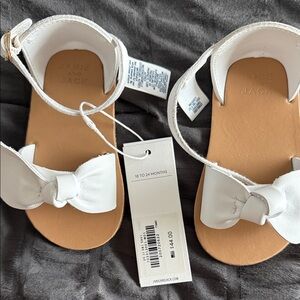 Janie and Jack White Bow Kids Sandals